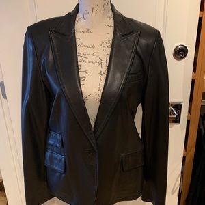 DKNY Black Leather Jacket.